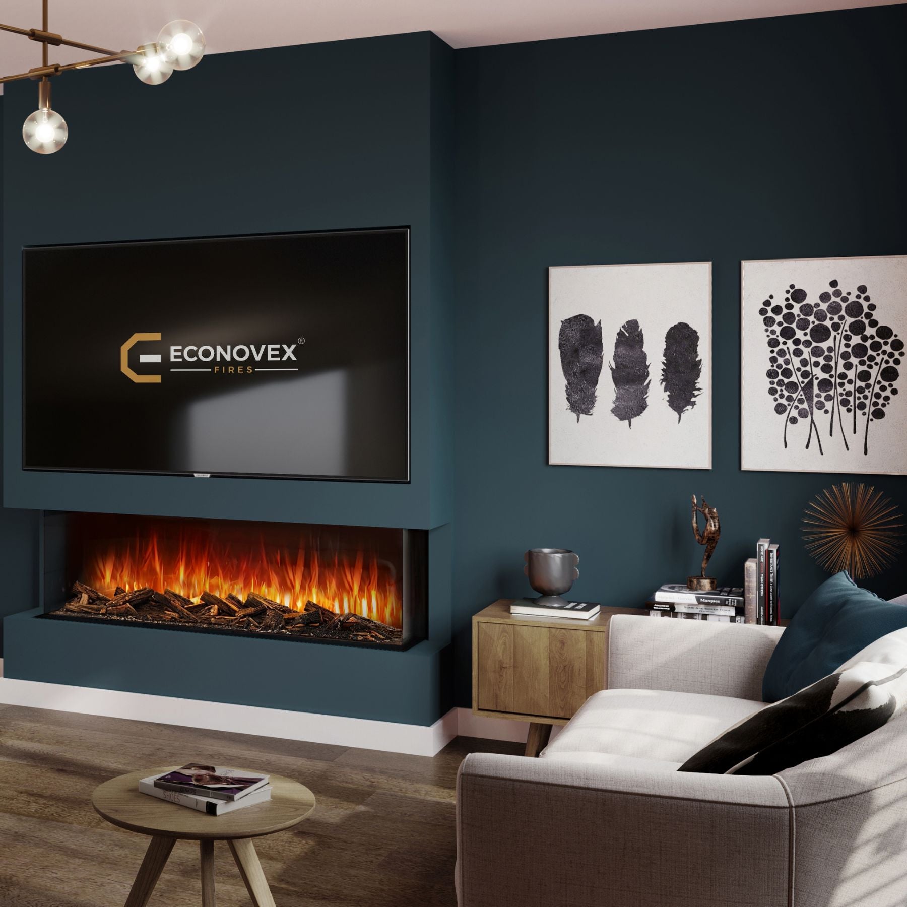 6+ Electric Fires Modern Econovex E1500 60 Inch 3 Sided Panoramic Electric Fire – Fire and Frost