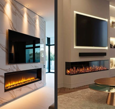 The difference between cheap and luxury electric fires - are higher priced fires worth it? Showing side by side view of both