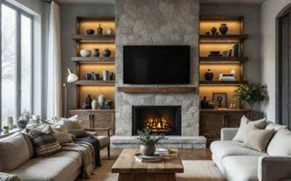 Lighting ideas for your media wall fire