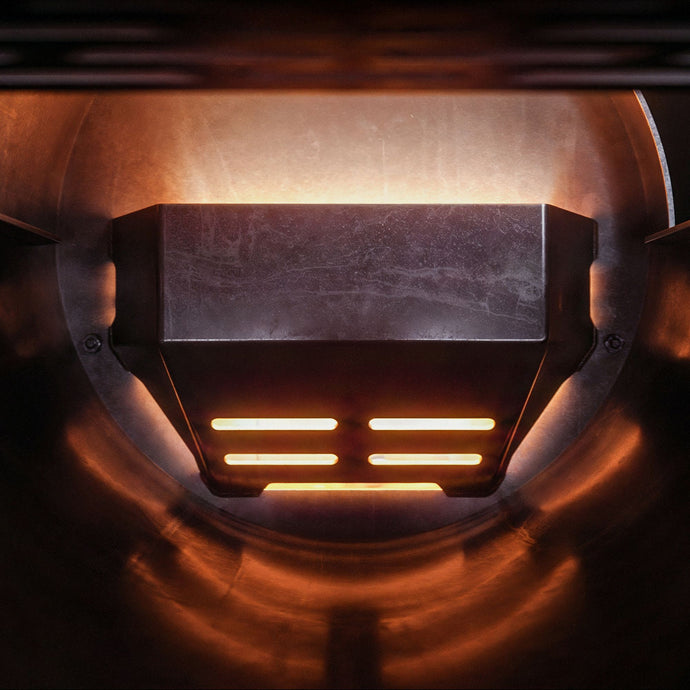 Interior view of the Element high quality offset smoker with generous cooking area and reinforced steel structure