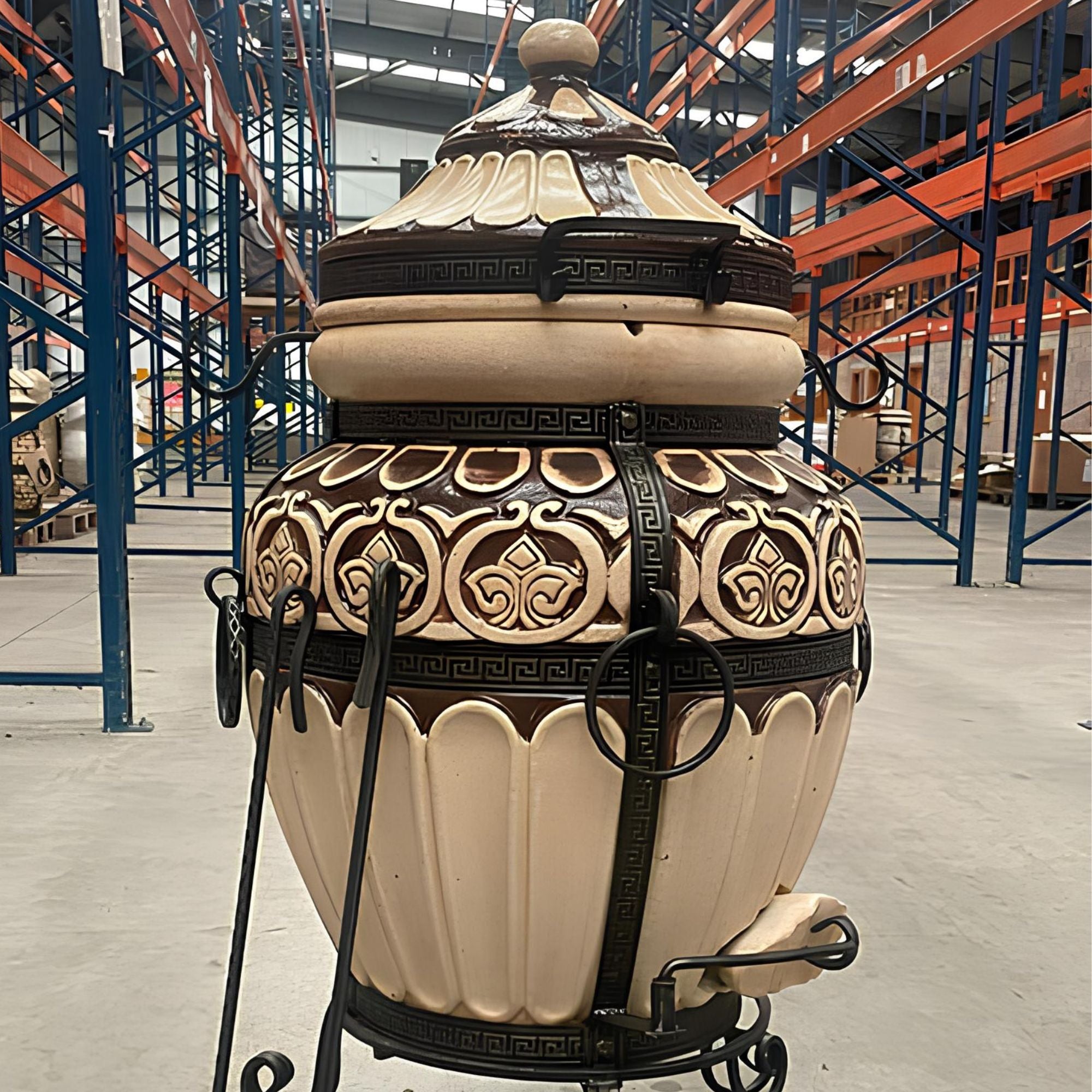 Traditional tandoor oven grill made from clay