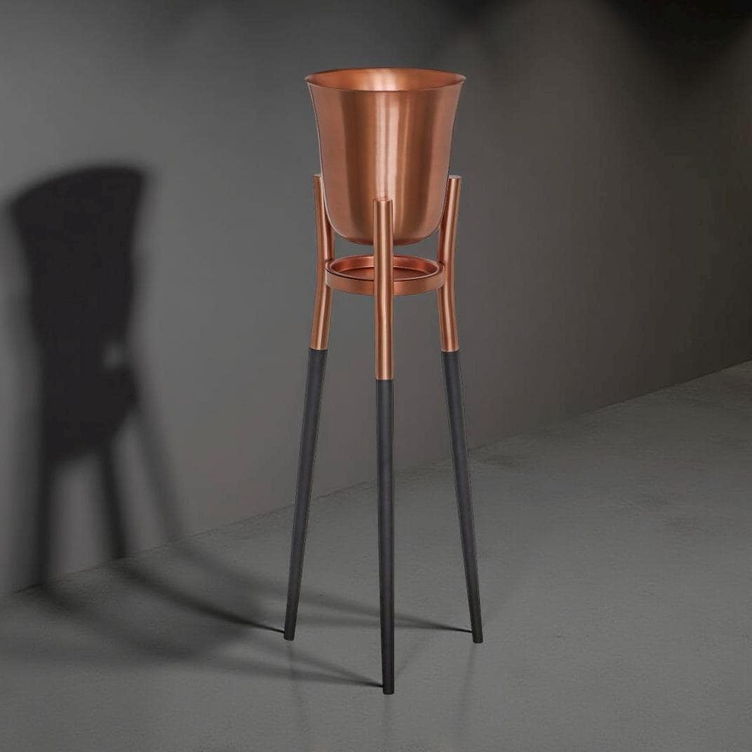 Modern Champagne & Wine Cooler Brushed Copper Floor Standing Ice Bucket