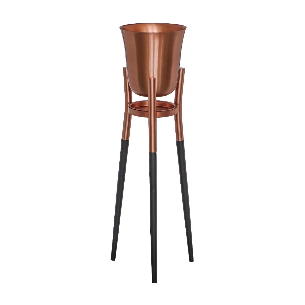 Modern Champagne & Wine Cooler Brushed Copper Floor Standing Ice Bucket