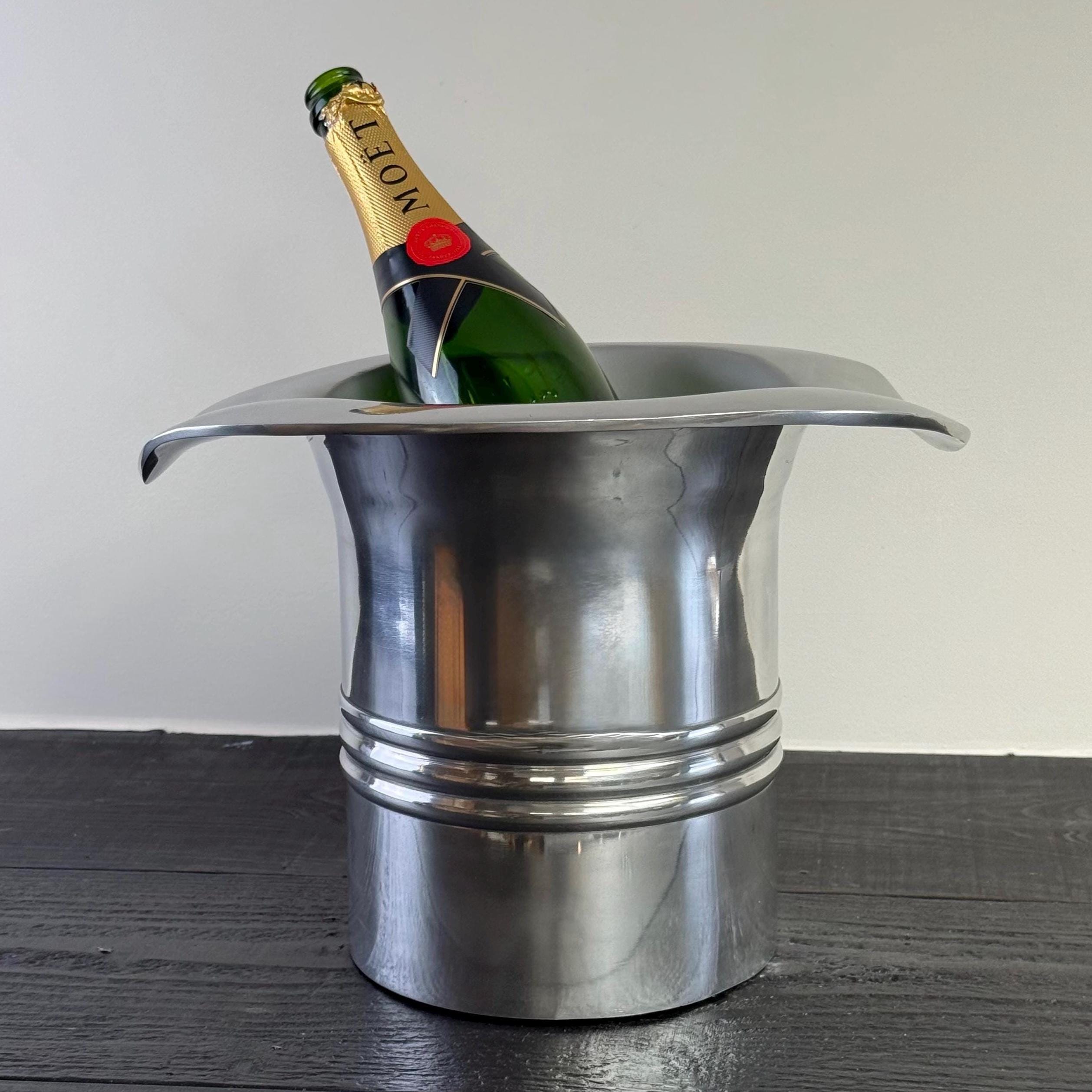 Top Hat XL Silver Cast Champagne Ice Bucket Wine Cooler