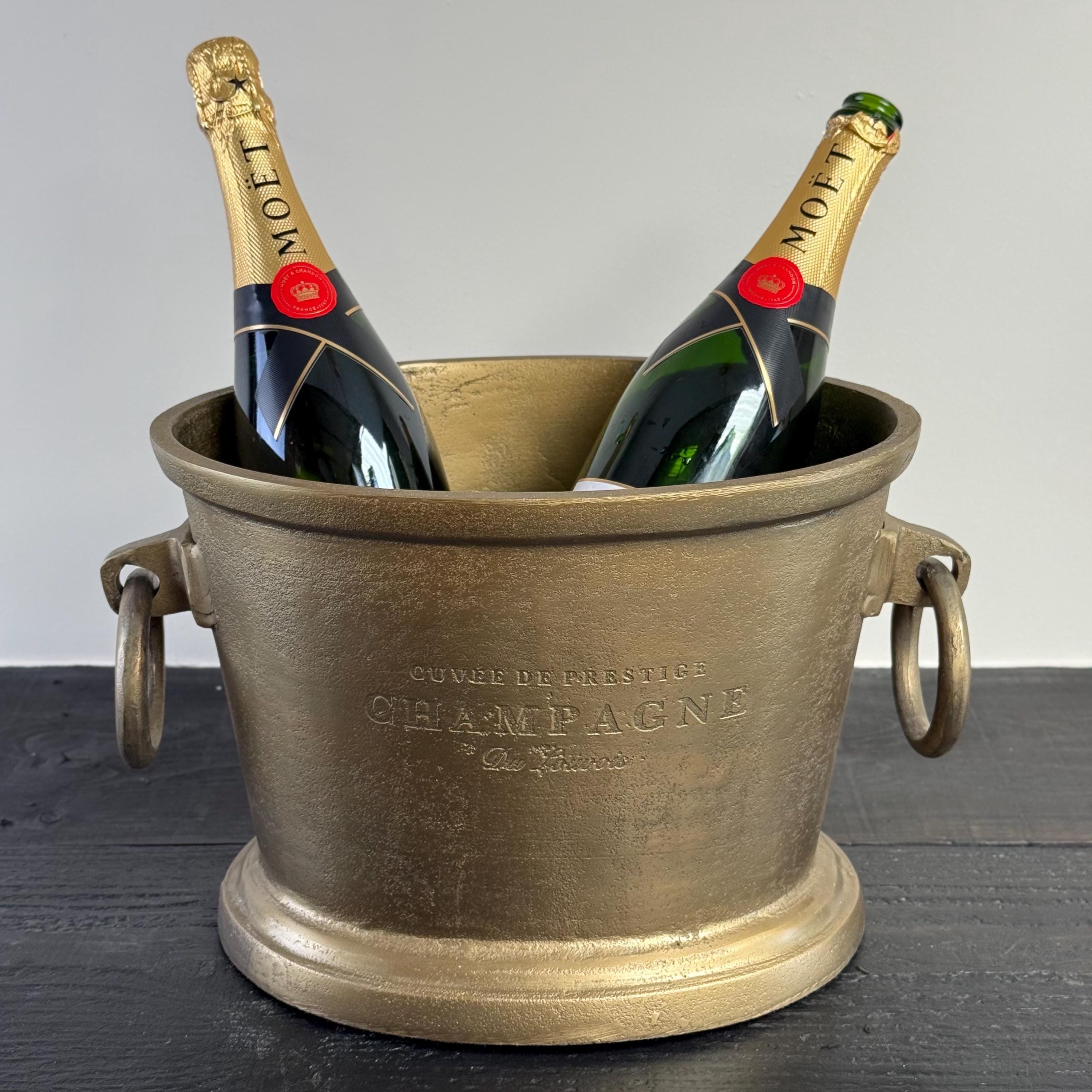 Antique Brass Great Gatsby Vintage Engraved Champagne Ice Bucket Wine Cooler